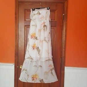 WHBM NWOT strapless floral maxi dress size xs
